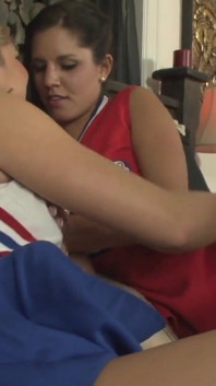Two hot cheerleaders fuck each other