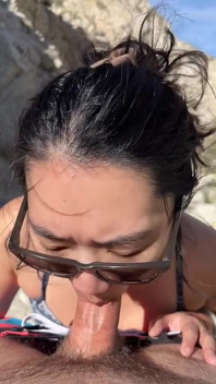 Outdoor Blowjob While Hiking in the Desert - Amateur Wmaf - Cum in Mouth Public BJ Swallow