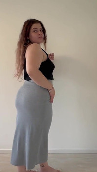 Tight Skirt Gassy Farts in Long Skirt