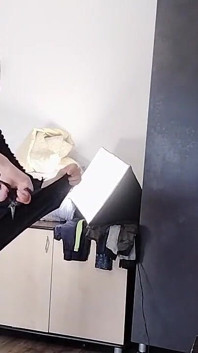 Amateur Wife Has Fun Trying on Clothes That She Cuts