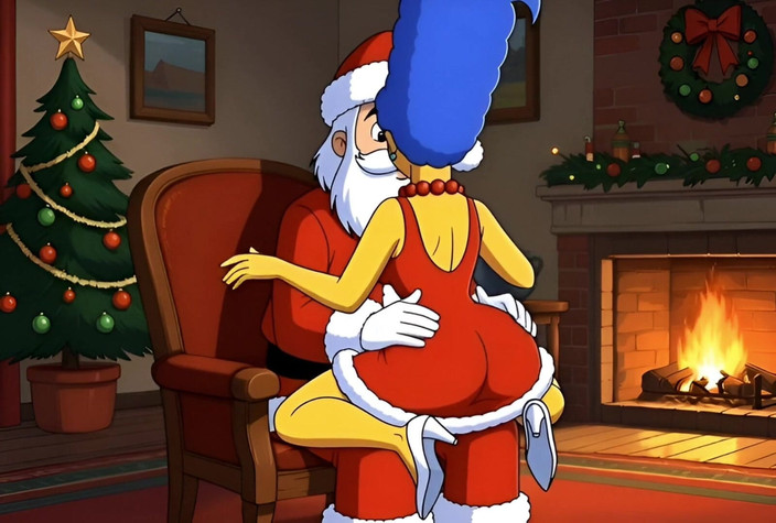 Octopussy Lovers Club: Noel Baba Noel Gününde Evli Ev Hanımı Marge Simpson'ı Sikiyor
