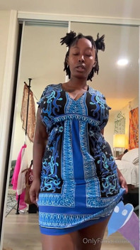 Chubby Ebony in Dress Showing Her Big Tits & Ass