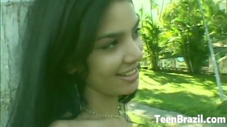 Teen Brazil: Hairy Pussy Brazilian Teen Has Sex Outdoors with Big Dick
