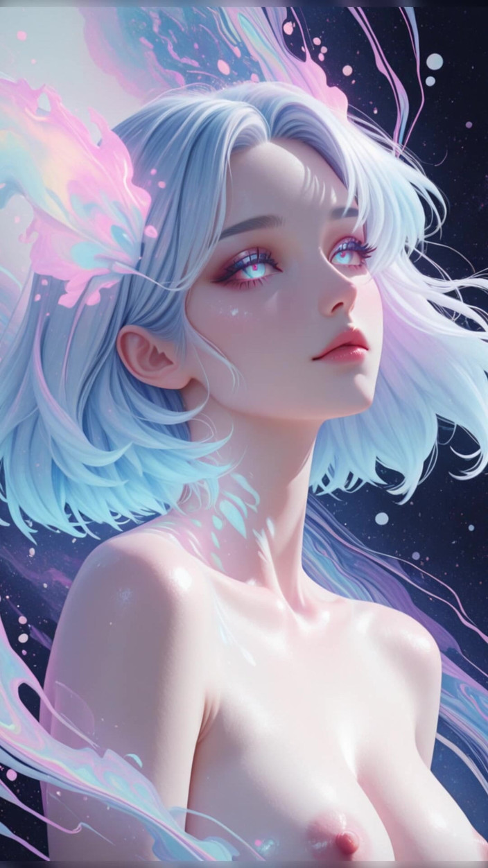 VelvetInk Studio: Aesthetic Ai Art: Ethereal Nude Portraits in Neon Dreams