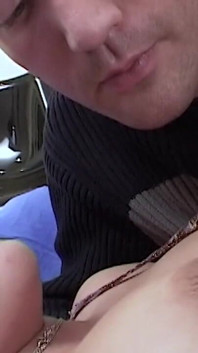 Brunette bitch likes to get it in the video club and then at home