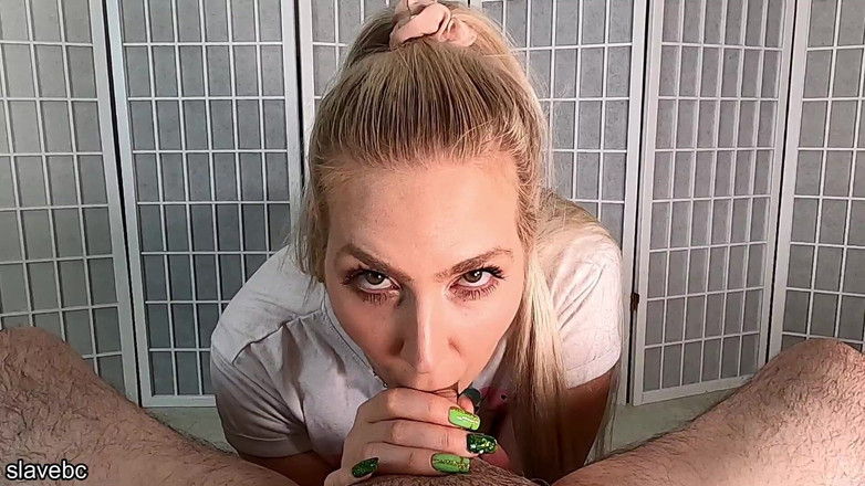 slavebc: 继父快乐的吮吸鸡巴 - 深喉口交，舌头射精