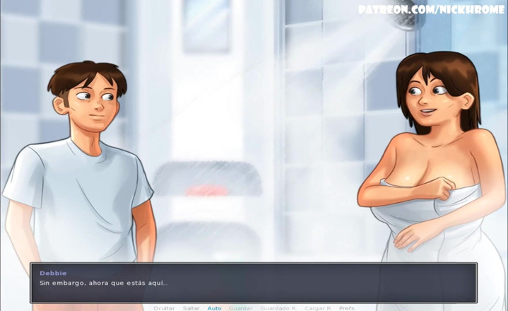 Cartoon Universal: Summertime saga part 29 - milf deepthroat in shower (Espanol sub)