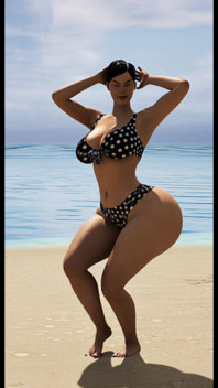 Mrs. Gunther Shaking It at the Beach