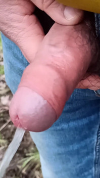 Someone Can See Me! Cum and Pee Outdoors