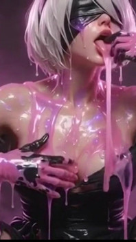 2b Nier Automata Covered in Thick Pink Slime - Ahegao Compilation