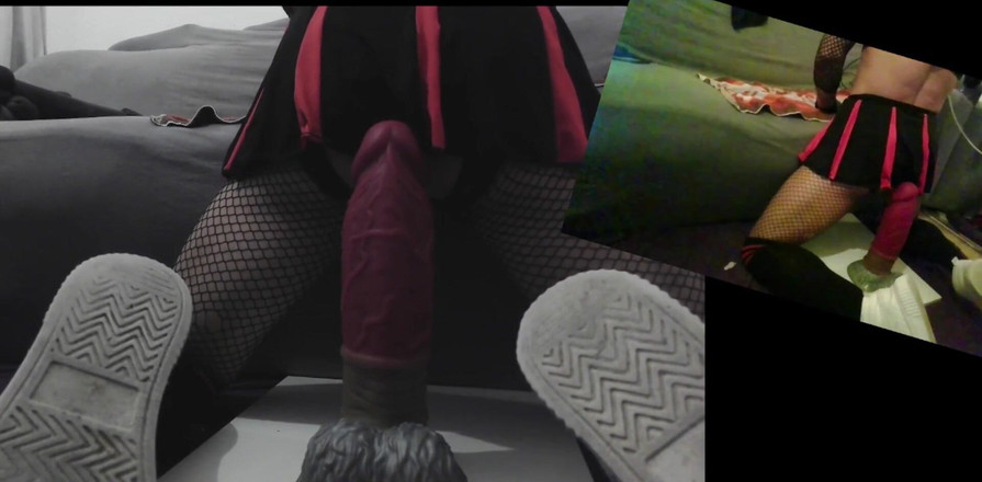 Damaged Hole: 私の3本の大きなディルドが私のきついアナルを貫く