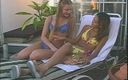 Outdoor pervs: Horny teens left home alone to sunbath