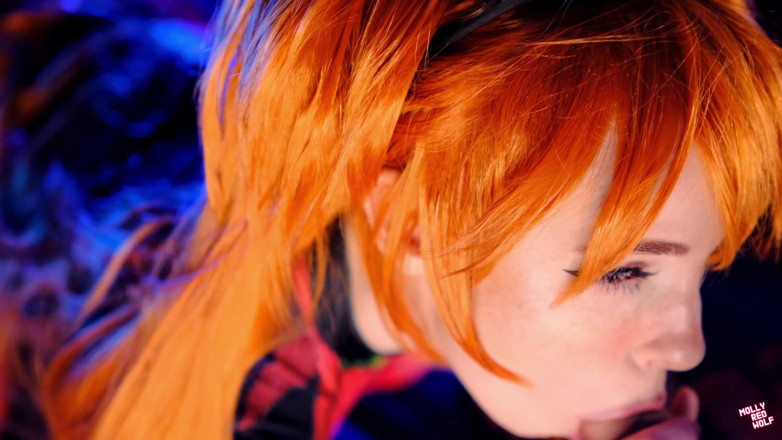 MollyRedWolf: Gorąca dziwka Asuka Langley 4K! DP, 3 wytryski