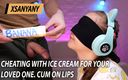 XSanyAny and ShinyLaska: Fusk med glass för din älskade och sperma på läppar