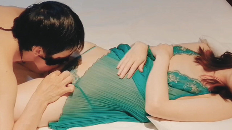 kawasakiBK: A Slender and Cute Married Woman in Sexy Green Lingerie...