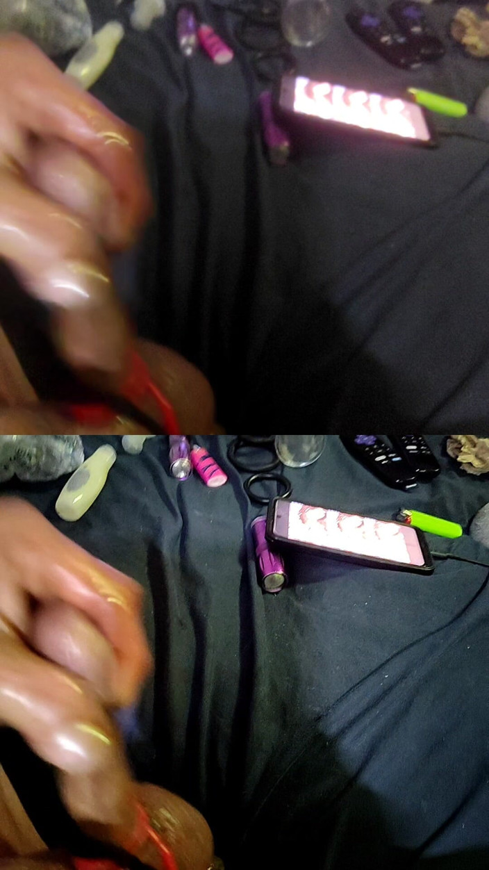 MRTHICK69: Masterbating with Cock Rings in Two Screens