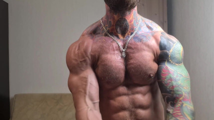 Valdemar Santana: Tattooed Jock Gets Oiled up and Shows Muscles
