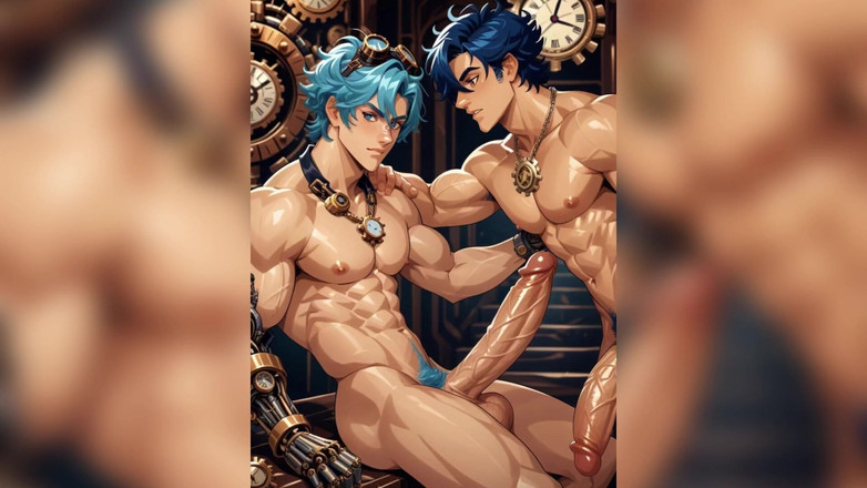 AI Blk: 大きなチンポのゲイアスファック