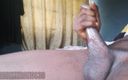 Solo gay masturbation: Stroking My Big Black Cock Until I Came Hard.