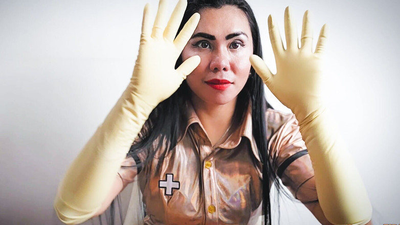 DominaFireOfficial: Guantes de látex en capas fetiche asmr