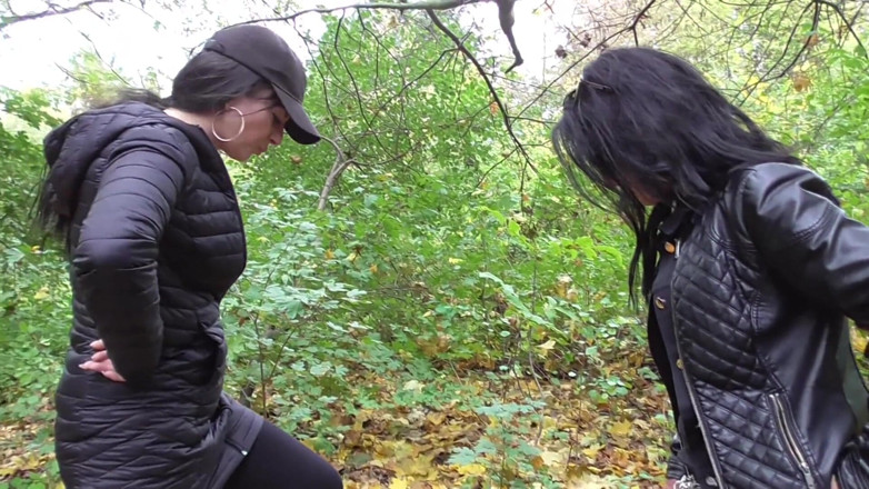 Femdom Austria: Spitting session in the forest