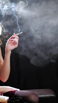 Russian Beauty Lost in Cigarette Smoke Haze