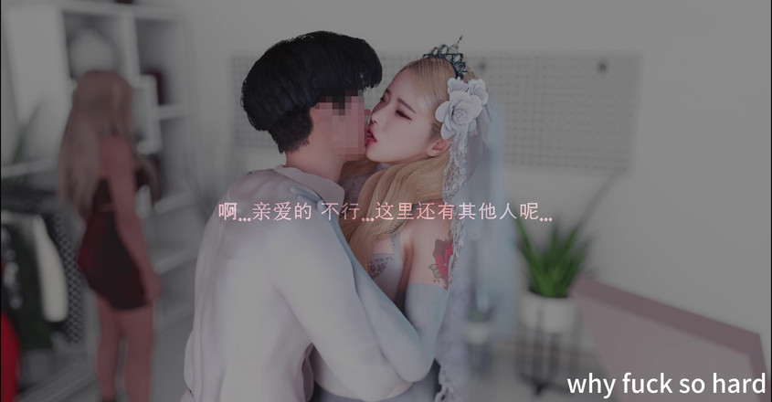 Why fuck so hard: Une mariée blonde super mignonne en 3D trompe une grosse noire...