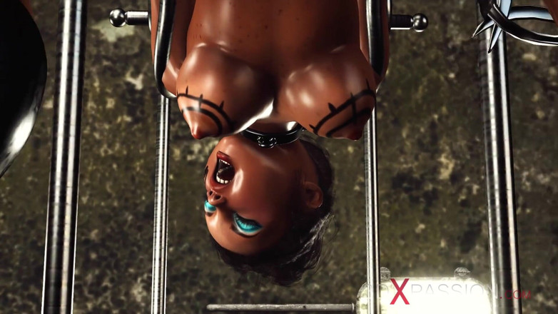 3dxpassion: Masked man fucks hard two cuffed college girls in the...