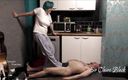 Domestic femdom: First time kitchen trampling