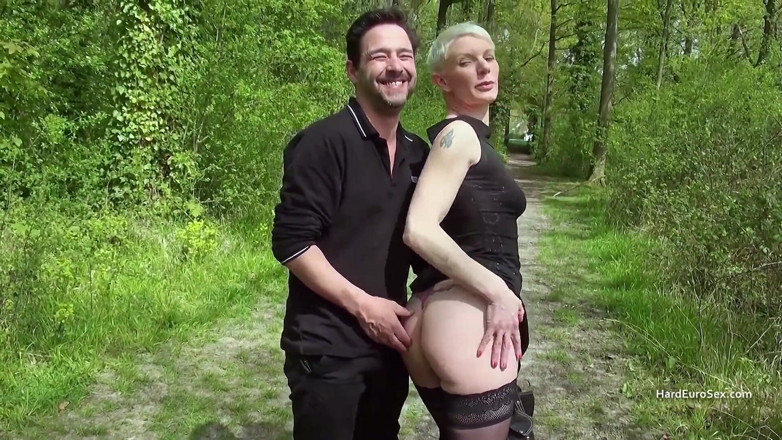 Hard Euro sex: Tall short haired milf takes a big cock up her...