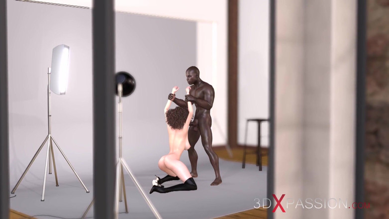 3dxpassion: Young fashion model gets fucked hard by a black man...