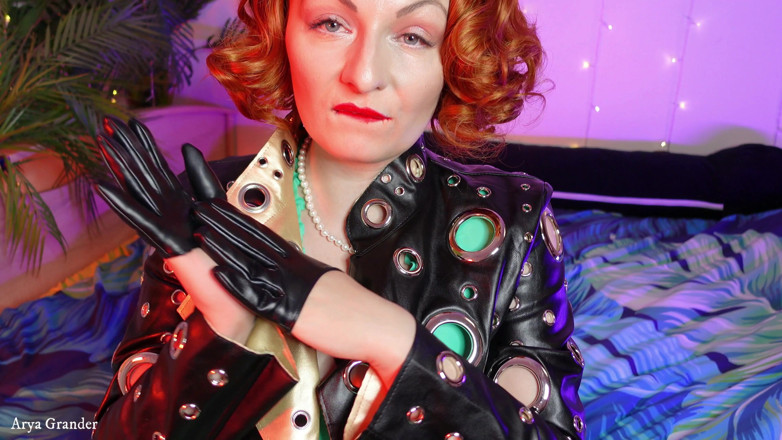 Arya Grander: ASMR sexy short leather gloves
