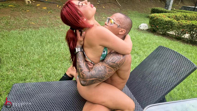 BrandonCruz82: Curious Gardener Roughly Fucks His Horny Boss Outdoors - Brandon Cruz &amp;...