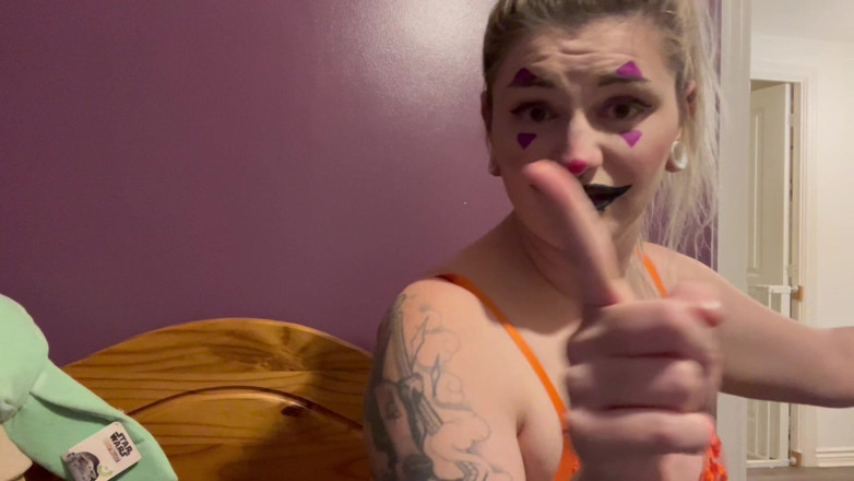 EeveeXo: Clown Step-sister Spots You Creeping JOI Game