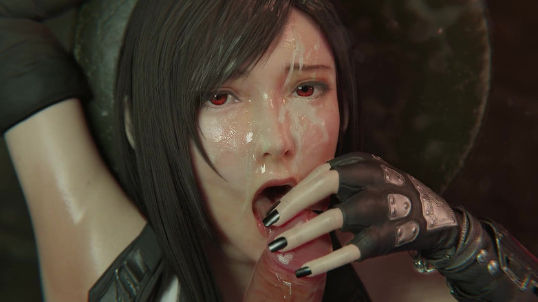 Velvixian 3D: Ff7 tifa गले में गहरे लंड लेना