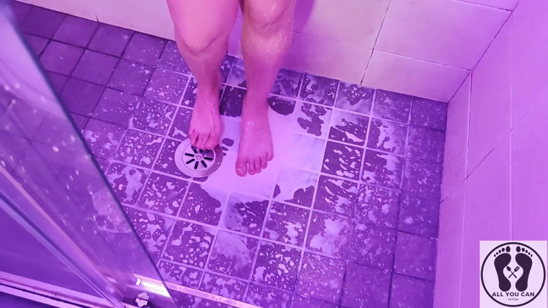 All You Can Fetish: Full Shower Scene Oiled Body Fetish Wam Milk Pouring Over...