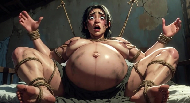 YOUR BEST FANTASY: 怀孕9个月的可怜女孩被绑在床上 - 极度饥渴