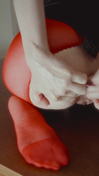 Anal Fisting in Red Pantyhose