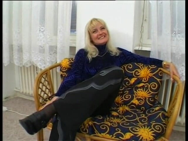 Horny Two really wet MILFs: Mature blonde whore with small tits gets cum on tits...