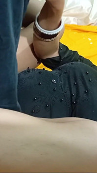 Pretty Girl in Hijab Playing with Officer's Cock for Signature
