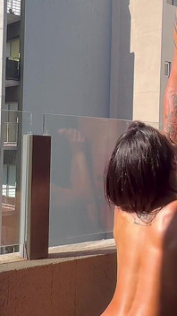 I Fucked My Wife on the Balcony and Came Inside Her Pussy.