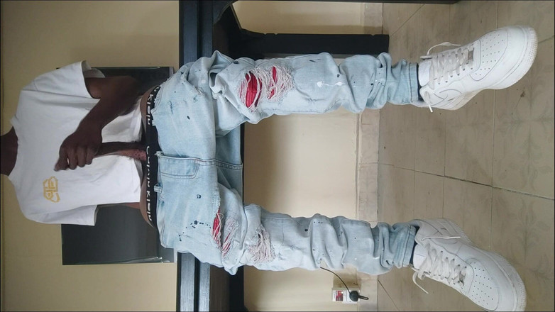 Gay black steel Africa: Černá s obrovským ptákem ve Streetwear honění a mrdce (4)