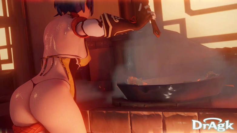 DrAgk: Timeskip Xiangling Gets Fucked in Her Own Kitchen Genshin Impact 3D...