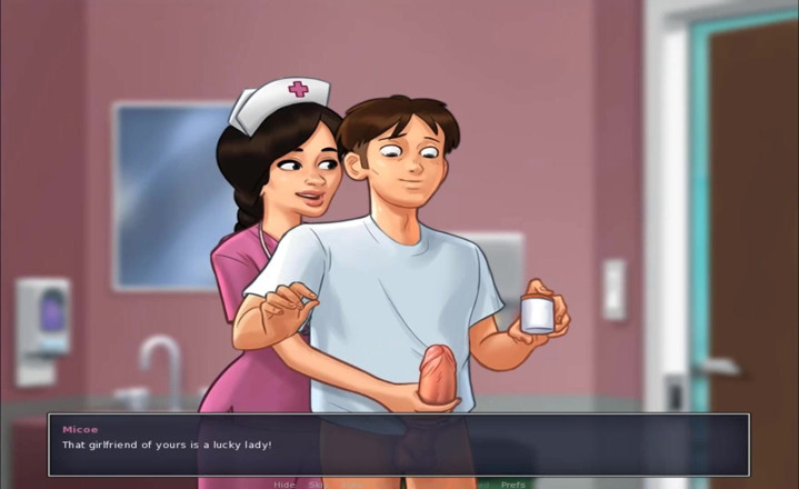Hentai World: Summertime saga - nurse Micoe best therapy best blowjob ever
