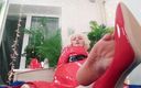 Arya Grander: Foot fetish video: FemDom POV barefoot Mistress in PVC teasing...