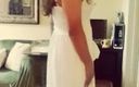 Jhazmeena: Elegante y elegante - vestido de cami blanco con medias, deslizamiento,...