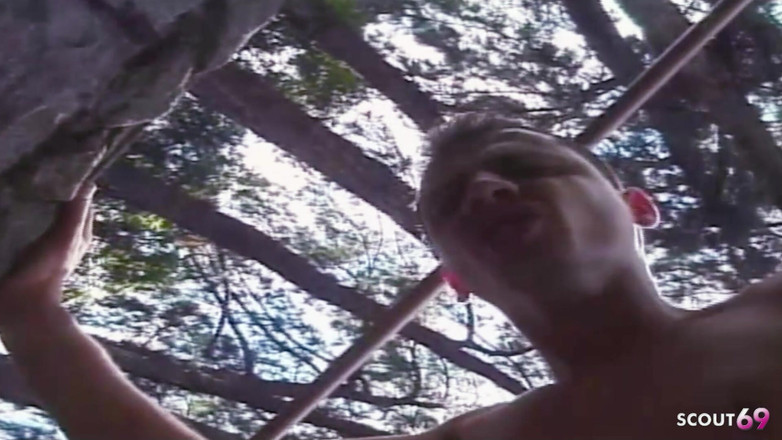 Shemale TS Collection: Sexy loira transsexual ao ar livre tinder encontro anal fodido