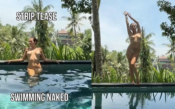 Princess Monica: Соблазняет в просвечивающееся платье на улице у бассейна, стриптиз