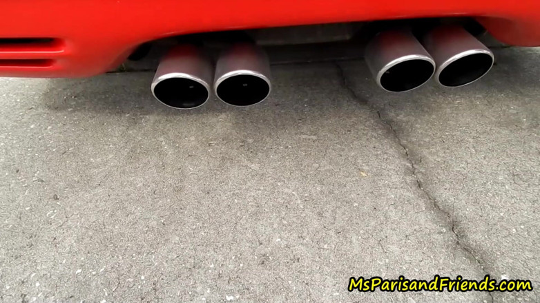 Ms Paris and Friends: Corvette Revving Gets Her Motor Hot