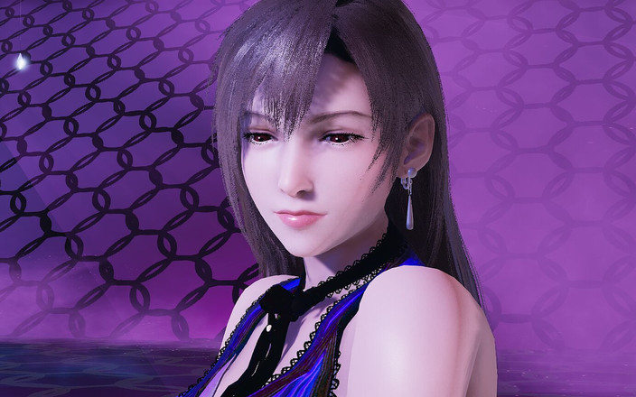3D-Hentai Games: T Ara - numbernine Aerith Tifa Lockhart striptease kpop vestido morado...